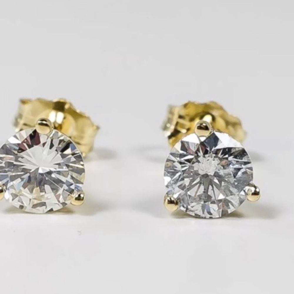 2Ct  Diamond Martini 14K Gold Studs